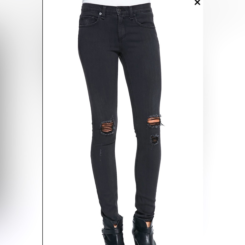 rag & bone/JEAN The Skinny Distressed Denim Jeans